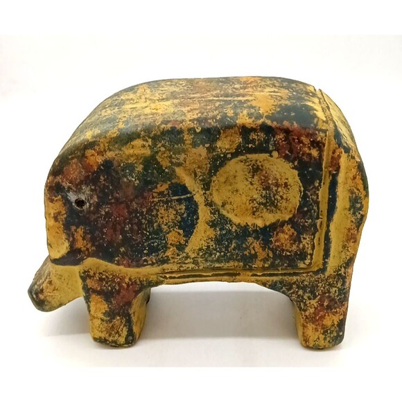 Vintage Unique Cast Iron Metal Bronze Hand Crafted 10" Elephant Statue - Picture 2 of 9